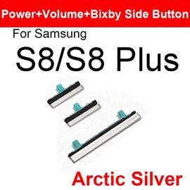 Bouton D'alimentation Marche/Arrêt Et Bouton De Volume Pour Samsung Galaxy S8 S9 S10 Plus,Bouton Latéral Bixby Pour Samsung Note 8,Pièces De Rechange - Type S8 S8 Plus Silver