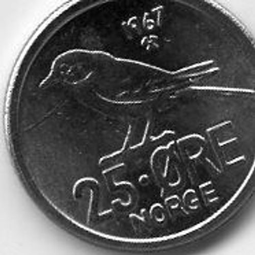 Norvège 25 Ore 1967