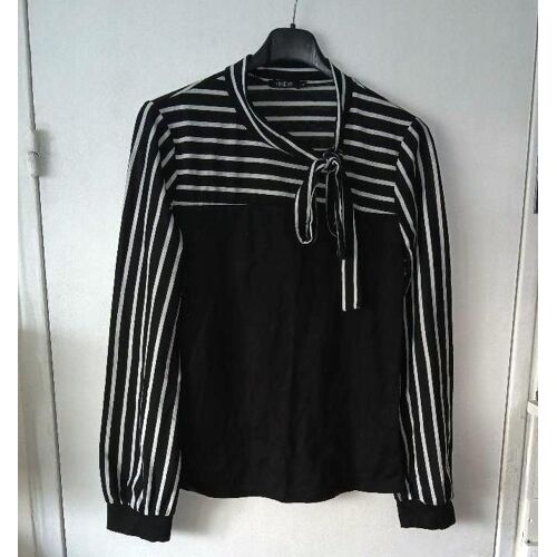 Blouse Manches Longues Avec Noeud Et Rayures