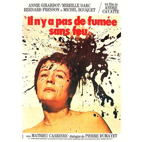 Il N'y A Pas De Fumee Sans Feu D'andré Cayatte - 1973 - Annie Girardot - Mireille Darc - Michel Bouquet - Bernard Fresson - Affiche Cinéma Originale Pliée - 60 X 80