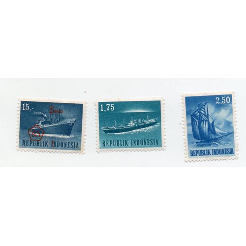 Indonésie- Lot De 3 Timbres Neufs- Bateaux