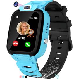 KYAOAYO-Montre Connectée Enfant Pour Garçon Fille Avec Gps Sos Téléphone Réveil Caméra Hd Étanchéité Ip68 Jeux De Puzzle Jouets Anniversaire Cadeaux 3 4 5 6 7 8 9 10 11 12 13 Ans