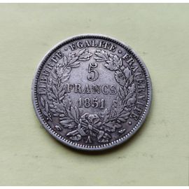 Pièce 5 Francs Argent Année 1851