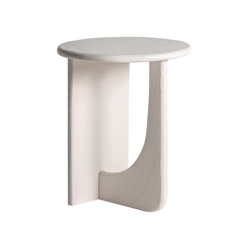 Table basse en bois de mangue blanc cassé 45x45x55 cm