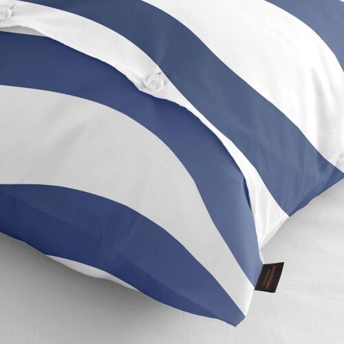 Taie D'oreiller En Popeline De Coton 300 Fils Bleu 45x125 Cm