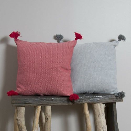 Housse De Coussin Coton Rouge 50x50