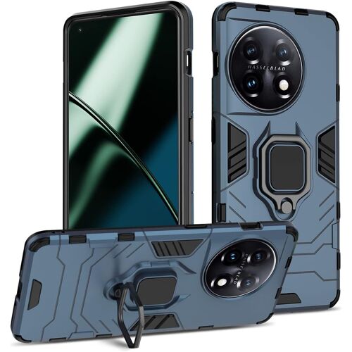 KAL-Coque Pour Oneplus 11, Etui De Protection Antichoc De Qualité Militaire, Housse Avec Anneau Support Métallique, Support De Voiture Magnétique Case, Bleu