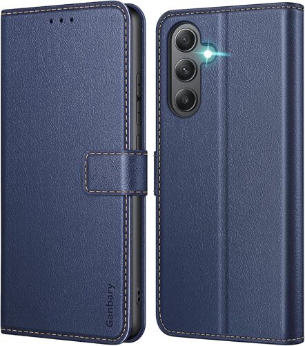 CAUC-Coque pour Samsung Galaxy A35 5G, [Housse en Cuir PU Premium] [Etui à Rabat] [Pochette de Portefeuille], Étui de Protection pour Samsung Galaxy A35 5G - Bleu