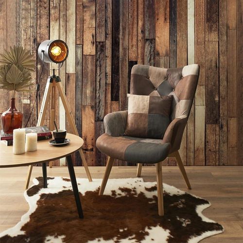 Fauteuil Patchwork Motifs Nuances De Marron