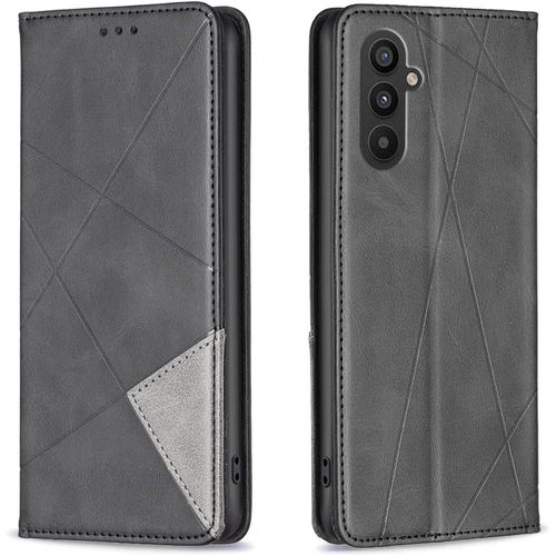 Coque Pour Samsung Galaxy A24 4g, Housse Portefeuille En Cuir Etui De Protection Avec Slim Tpu Silicone Bumper Antichoc Magnétique Flip Case, Porte Cartes Avec Fonction Support Cover (Noir)