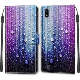 Coque Pour Samsung Galaxy A10/ M10, Etui Samsung A10/ M10, Housse De Galaxy A10/ M10 En Cuir Pu, Etui Housse En Cuir De Protection Avec [Ranges Cartes] [Magnetique] Flip Case(Bleu Violet)