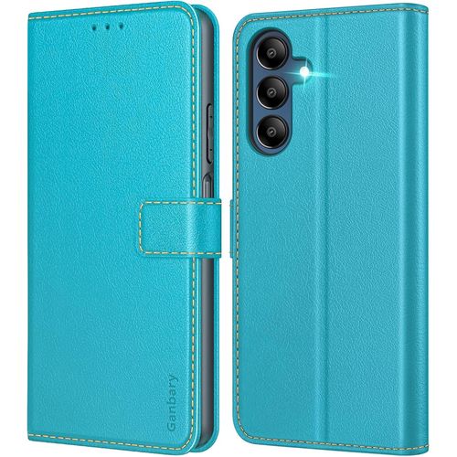 Kalanka-Coque Pour Samsung Galaxy A15 4g/5g, [Housse En Cuir Pu Premium] [Etui ? Rabat] [Pochette De Portefeuille], ?Tui De Protection Pour Samsung Galaxy A15 4g/5g - Bleu Clair