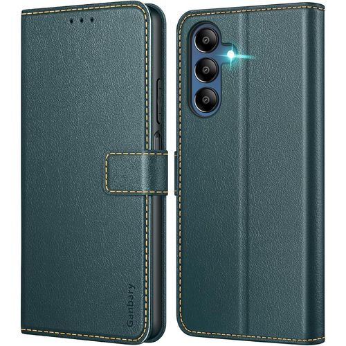 Kal-Coque Pour Samsung Galaxy A15 4g/5g, Housse En Cuir Pu Premium Etui À Rabat Pochette De Portefeuille, Étui De Protection Pour Samsung Galaxy A15 4g/5g - Vert