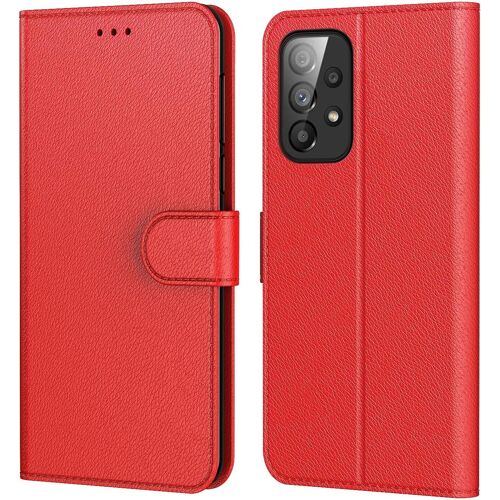 Coque pour Samsung Galaxy A53 5G, Coque Samsung A53 5G, Etui Protection Housse Premium en Cuir PU,Pochette Flip Case Compatible avec Samsung Galaxy A53 5G (Book Rouge)