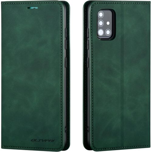 Kal-Coque Pour Samsung Galaxy A52 5g, Housse En Cuir Premium Pu Portefeuille Etui, [Fentes Pour Cartes] [Fermoir Magnétique] [Stand Fonction] Flip Coque Pour Samsung Galaxy A52 5g - Vert