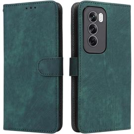Kal-Housse Pour Oppo Reno 12 5g Etui, Rfid Protect Pu/Tpu Cuir Coque Magnétique Portefeuille, Vert