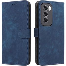 Kal-Housse Pour Oppo Reno 12 5g Etui, Rfid Protect Pu/Tpu Cuir Coque Magnétique Portefeuille, Bleu
