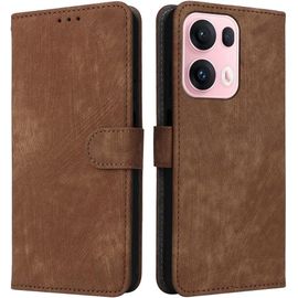 Kal-Housse Pour Oppo Reno 13 Pro 5g Etui, Rfid Protect Pu/Tpu Cuir Coque Magnétique Portefeuille, Marron
