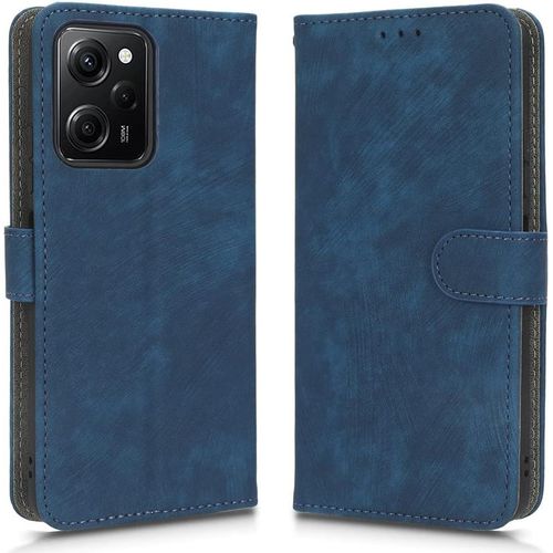 Kal-Housse Pour Xiaomi Redmi Note 12 Pro 5g Etui, Rfid Protect Pu/Tpu Cuir Coque Magnétique Portefeuille, Bleu