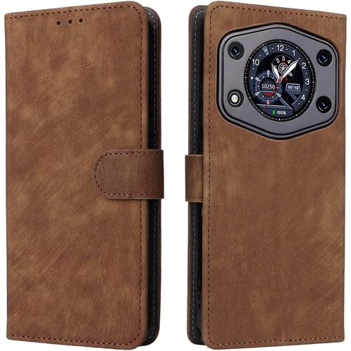 KAL-Housse Pour Cubot A30 Etui, Rfid Protect Pu/Tpu Cuir Coque Magnétique Portefeuille, Marron