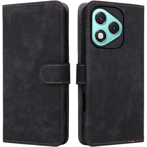 KAL-Housse Pour Honor 400 Lite Etui, Rfid Protect Pu/Tpu Cuir Coque Magnétique Portefeuille, Noir