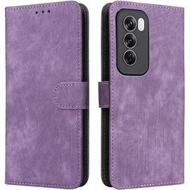 Kal-Housse Pour Oppo Reno 12 5g Etui, Rfid Protect Pu/Tpu Cuir Coque Magnétique Portefeuille, Violet