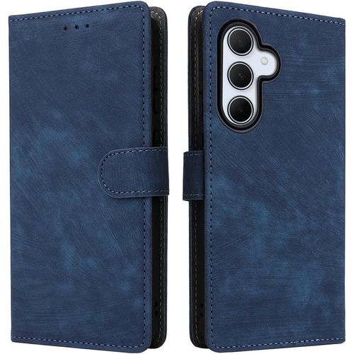 Kal-Housse Pour Samsung Galaxy A56 Etui, Rfid Protect Pu/Tpu Cuir Coque Magnétique Portefeuille, Bleu