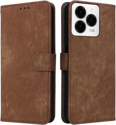 KAL-Housse Pour Ulefone Note 20 Pro/Meizu Note 21 4G Etui, Rfid Protect Pu/Tpu Cuir Coque Magnétique Portefeuille, Marron