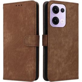 Kal-Housse Pour Oppo Reno 13 5g Etui, Rfid Protect Pu/Tpu Cuir Coque Magnétique Portefeuille, Marron