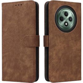 Kal-Housse Pour Oppo Reno 12 F 5g/Oppo Reno 12 Fs 5g Etui, Rfid Protect Pu/Tpu Cuir Coque Magnétique Portefeuille, Marron