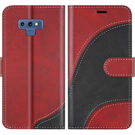 Sjzg-Coque Pour Galaxy Note 9, Portefeuille Etui En Cuir Pu, Magnétique Protection Housse Coque Pour Samsung Galaxy Note 9, Rouge