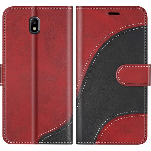 SUBZONAL-Coque pour Galaxy J5 2017, Portefeuille Etui en Cuir PU, Magnétique Protection Housse Coque pour Samsung Galaxy J5 2017, Rouge