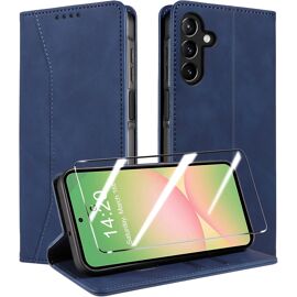 acdsgd-Coque pour Samsung Galaxy A56 / A36 5G +Protection écran,RFID Blocage, Etui Protection Housse Premium en Cuir PU,Emplacements Cartes Magnétique Flip Case, Anti-Vibration - Bleu foncé