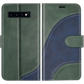 Coque Pour Samsung Galaxy S10 Plus, Portefeuille Etui En Cuir Pu, Magnétique Protection Housse Coque Pour Galaxy S10 Plus, Vert