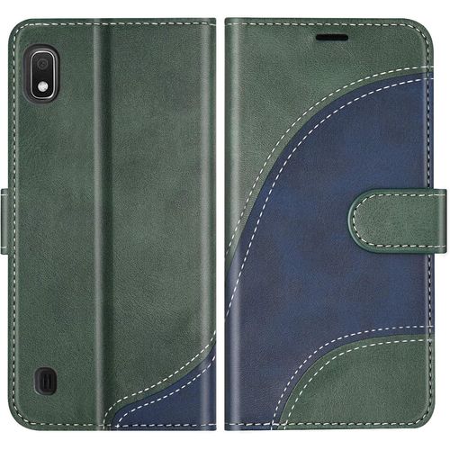 Sjzg-Coque Pour Galaxy A10 / Galaxy M10, Portefeuille Etui En Cuir Pu, Magnétique Protection Housse Coque Pour Samsung Galaxy A10 / Galaxy M10, Vert