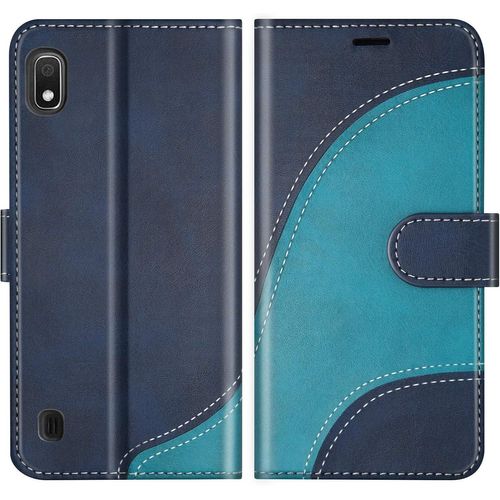 Sjzg-Coque Pour Galaxy A10 / Galaxy M10, Portefeuille Etui En Cuir Pu, Magnétique Protection Housse Coque Pour Samsung Galaxy A10 / Galaxy M10, Bleu