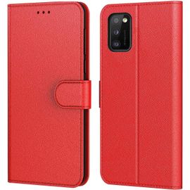 Sjzg-Etui Coque Pour Samsung Galaxy A41,Plusieurs Couleurs Disponible,Protection Etui Housse Premium En Cuir Pu,Fermeture Magnétique Pour (Galaxy A41 (6,1 Pouces), Book Rouge)