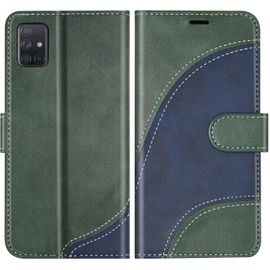 Coque Pour Galaxy A51, Portefeuille Etui En Cuir Pu, Magnétique Protection Housse Coque Pour Samsung Galaxy A51, Vert