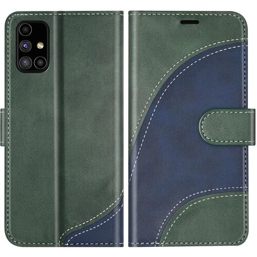 Coque Pour Galaxy M51, Portefeuille Etui En Cuir Pu, Magnétique Protection Housse Coque Pour Samsung Galaxy M51, Vert[SHJ41907892]