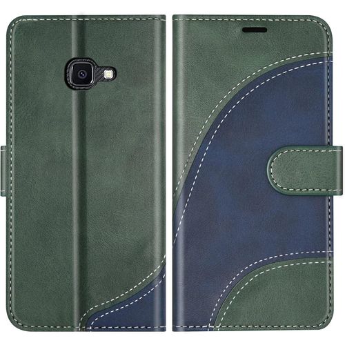 Kal-Coque Pour Samsung Galaxy Xcover 4 / Galaxy Xcover 4s, Portefeuille Etui En Cuir Pu, Magnétique Protection Housse Coque Pour Galaxy Xcover 4 / Galaxy Xcover 4s, Vert
