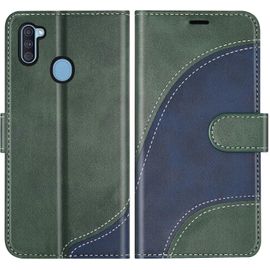 Coque Pour Galaxy A11, Portefeuille Etui En Cuir Pu, Magnétique Protection Housse Coque Pour Samsung Galaxy A11, Vert