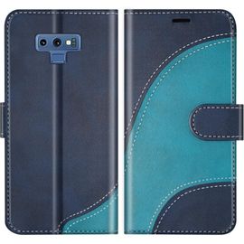 Sjzg-Coque Pour Galaxy Note 9, Portefeuille Etui En Cuir Pu, Magnétique Protection Housse Coque Pour Samsung Galaxy Note 9, Bleu