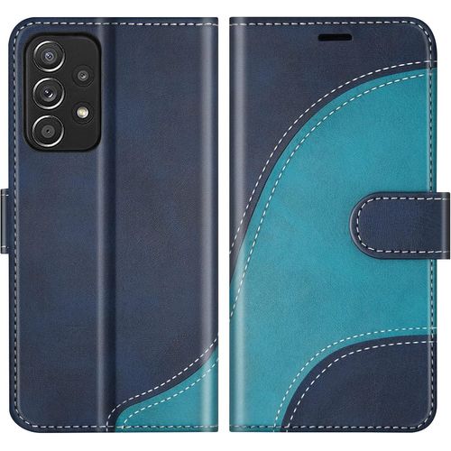 Coque Pour Galaxy A52 5g / 4g, Portefeuille Etui En Cuir Pu, Magnétique Protection Housse Coque Pour Samsung Galaxy A52 5g / 4g, Bleu