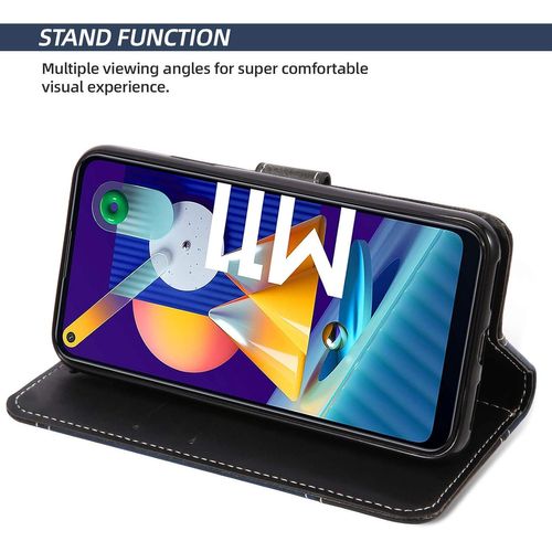 Coque Pour Galaxy M11, Portefeuille Etui En Cuir Pu, Magnétique Protection Housse Coque Pour Samsung Galaxy M11, Noir