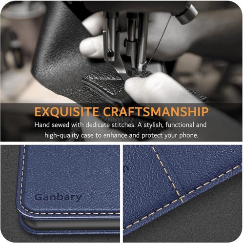 SJZG-Coque Pour Google Pixel 10/10 Pro, [Housse En Cuir Pu Premium] [Etui À Rabat] [Pochette De Portefeuille], Étui De Protection Pour Google Pixel 10/10 Pro - Bleu Foncé