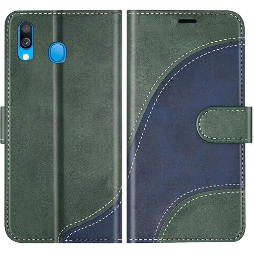 KAL-Coque Pour Galaxy A40, Portefeuille Etui En Cuir Pu, Magnétique Protection Housse Coque Pour Samsung Galaxy A40, Vert