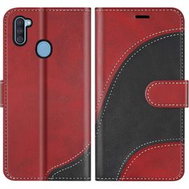 Coque Pour Galaxy A11, Portefeuille Etui En Cuir Pu, Magnétique Protection Housse Coque Pour Samsung Galaxy A11, Rouge