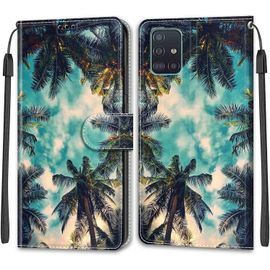 Kal-Coque Samsung Galaxy A51 4g/M40s, Housse Samsung A51 4g/M40s, Etui Housse En Cuir Pochette Protection Portefeuille Rabat Clapet Case Porte Carte Magnétique Étui Antichoc Cover (Arbre)