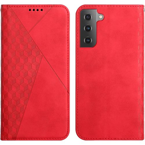 KAL-Coque Pour Samsung Galaxy S23 Plus, Premium Flip Housse Étui Protection Rabat Clapet Portefeuille Phone Cover Magnétique [Porte Cartes] Antichoc Béquille Cover (Rouge)