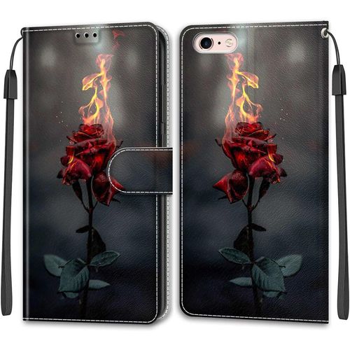 Kal-Coque Iphone 6s Plus/6 Plus, Coque Iphone 6s Plus/6 Plus (5,5 Pouces), Etui Housse En Cuir Pochette Protection Portefeuille Rabat Clapet Case Porte Carte Magnétique Étui Cover (Rose)